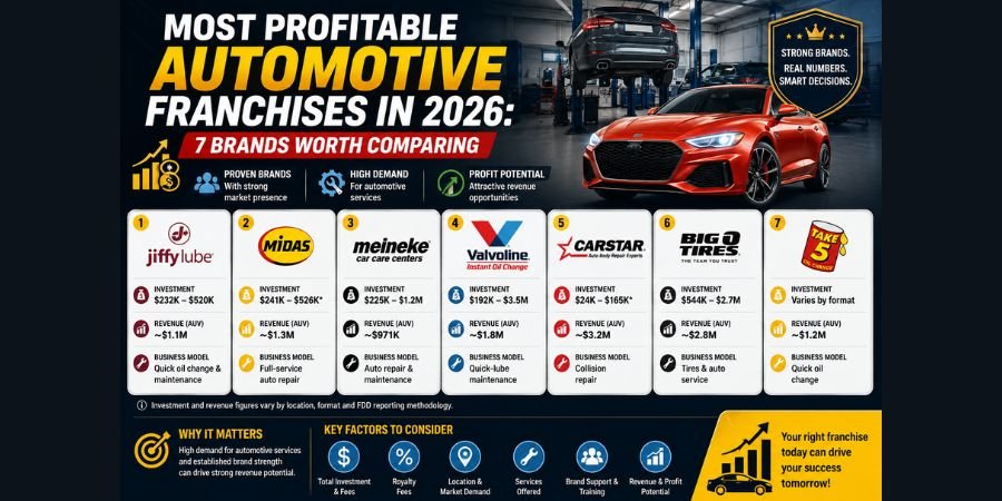 Most Profitable Automotive Franchises in 2026: 7 Brands Worth Comparing